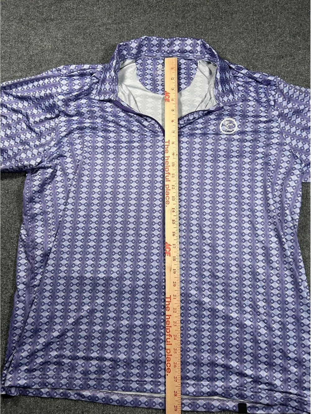 Rusty Putter Purple Patterned Golf Polo Shirt XL